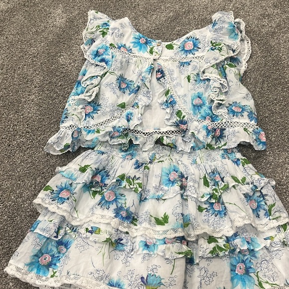 LoveShackFancy Blue and White Floral Smocked Dress - Picture 3 of 3